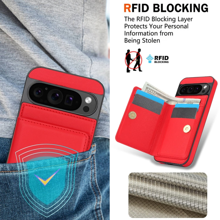 For Google Pixel 9 RFID Anti-theft Card Ring Holder Phone Case(Red) - Google Cases by PMC TechLife | Online Shopping South Africa | PMC TechLife | Buy Now Pay Later Mobicred