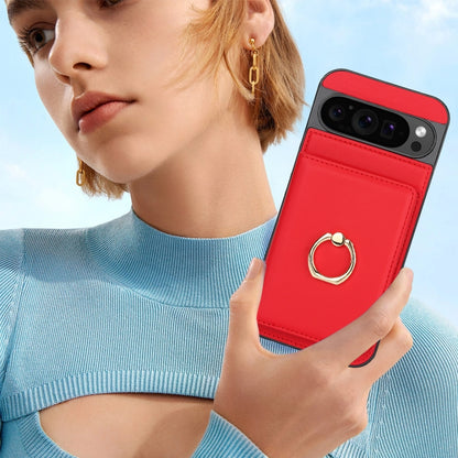 For Google Pixel 9 Pro XL RFID Anti-theft Card Ring Holder Phone Case(Red) - Google Cases by PMC Jewellery | Online Shopping South Africa | PMC Jewellery | Buy Now Pay Later Mobicred