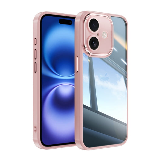 For iPhone 16 Plus Acrylic Hybrid TPU Armor Shockproof Phone Case(Pink) - iPhone 16 Plus Cases by PMC Jewellery | Online Shopping South Africa | PMC Jewellery | Buy Now Pay Later Mobicred