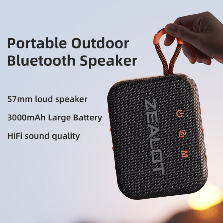 Zealot S75 Portable Outdoor IPX6 Waterproof Bluetooth Speaker(Orange) - Waterproof Speaker by ZEALOT | Online Shopping South Africa | PMC Jewellery | Buy Now Pay Later Mobicred