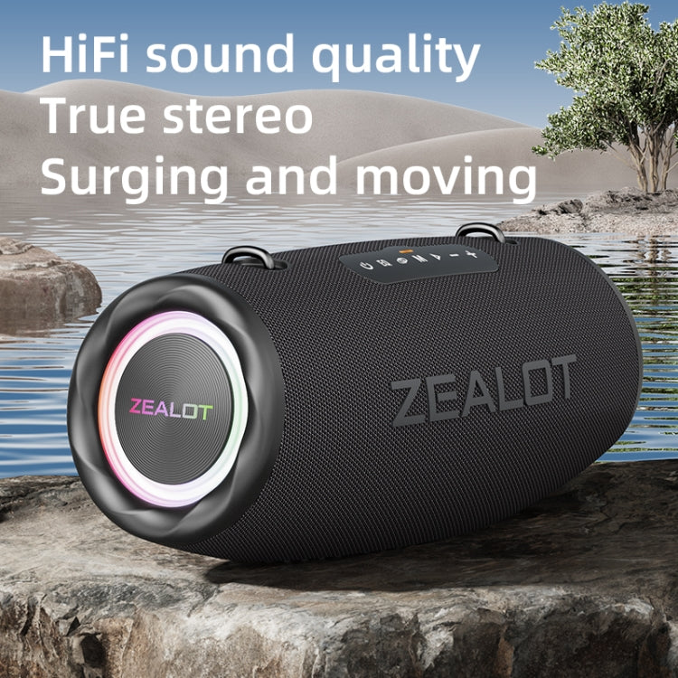 Zealot S87 80W Portable Outdoor Bluetooth Speaker with RGB Light(Grey) - free shipping - PMC Jewellery - Order now!