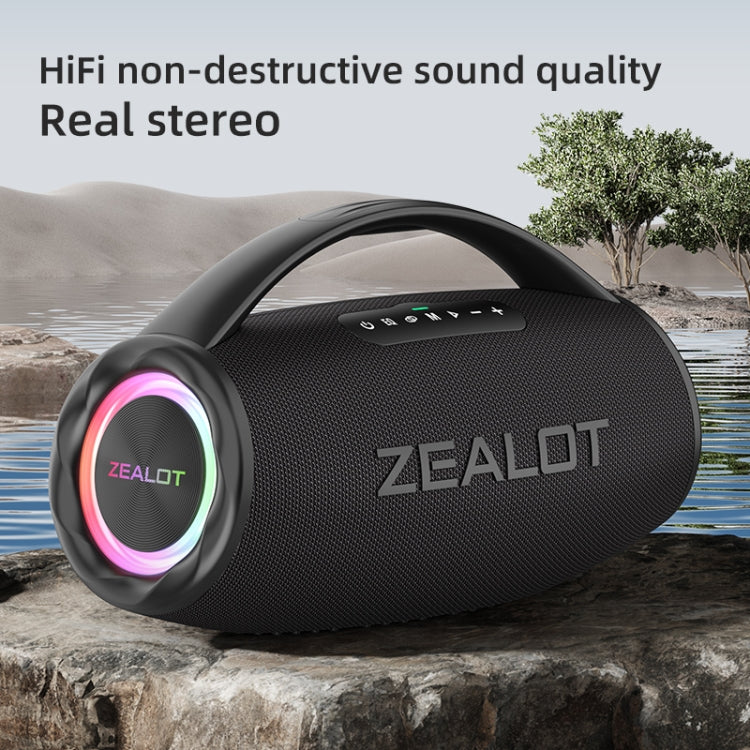 Zealot S97 80W Outdoor Portable RGB Light Bluetooth Speaker(Black) - Waterproof Speaker by ZEALOT | Online Shopping South Africa | PMC Jewellery | Buy Now Pay Later Mobicred