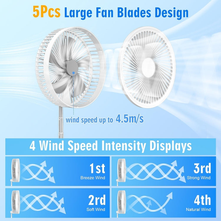 F9 Folding Adjustable Height Desktop Electric Fan(White) - Electric Fans by PMC TechLife | Online Shopping South Africa | PMC TechLife | Buy Now Pay Later Mobicred