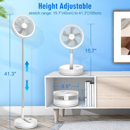 F9 Folding Adjustable Height Desktop Electric Fan(White) - Electric Fans by PMC Jewellery | Online Shopping South Africa | PMC Jewellery | Buy Now Pay Later Mobicred