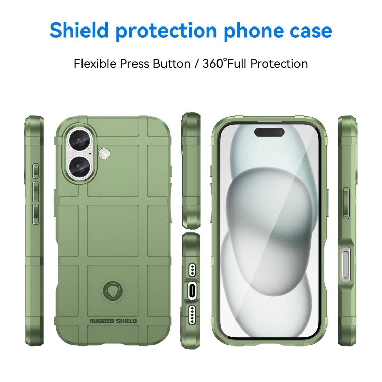 For iPhone 16 Plus Full Coverage Shockproof TPU Phone Case(Green) - iPhone 16 Plus Cases by PMC Jewellery | Online Shopping South Africa | PMC Jewellery | Buy Now Pay Later Mobicred