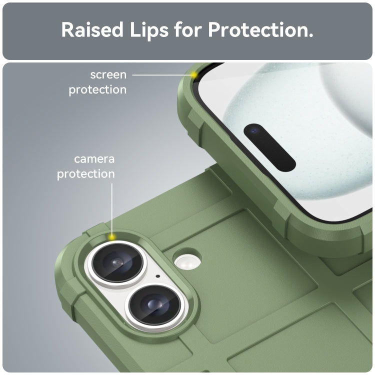 For iPhone 16 Full Coverage Shockproof TPU Phone Case(Green) - iPhone 16 Cases by PMC TechLife | Online Shopping South Africa | PMC TechLife | Buy Now Pay Later Mobicred
