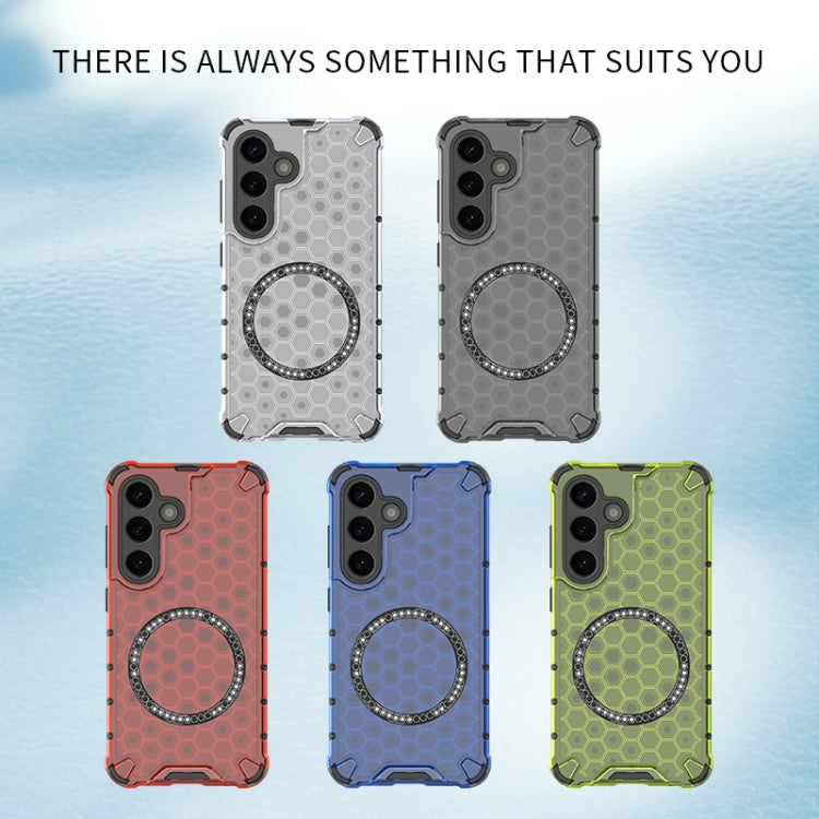 or Samsung Galaxy S25+ 5G Honeycomb Magnetic Ring Shockproof Phone Case(Red) - Galaxy S25+ 5G Cases by PMC TechLife | Online Shopping South Africa | PMC TechLife | Buy Now Pay Later Mobicred
