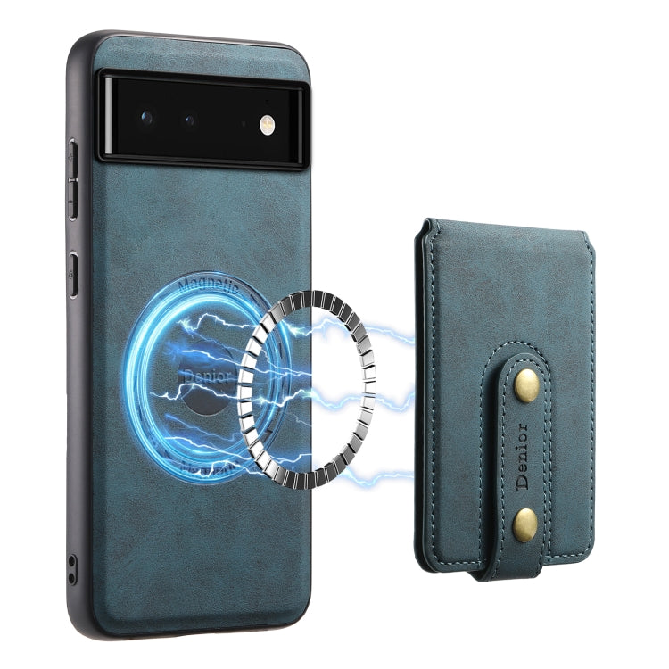 For Google Pixel 6 Denior D14 NK Retro Pattern MagSafe Magnetic Card Holder Leather Phone Case(Blue) - free shipping - PMC TechLife - Order now!