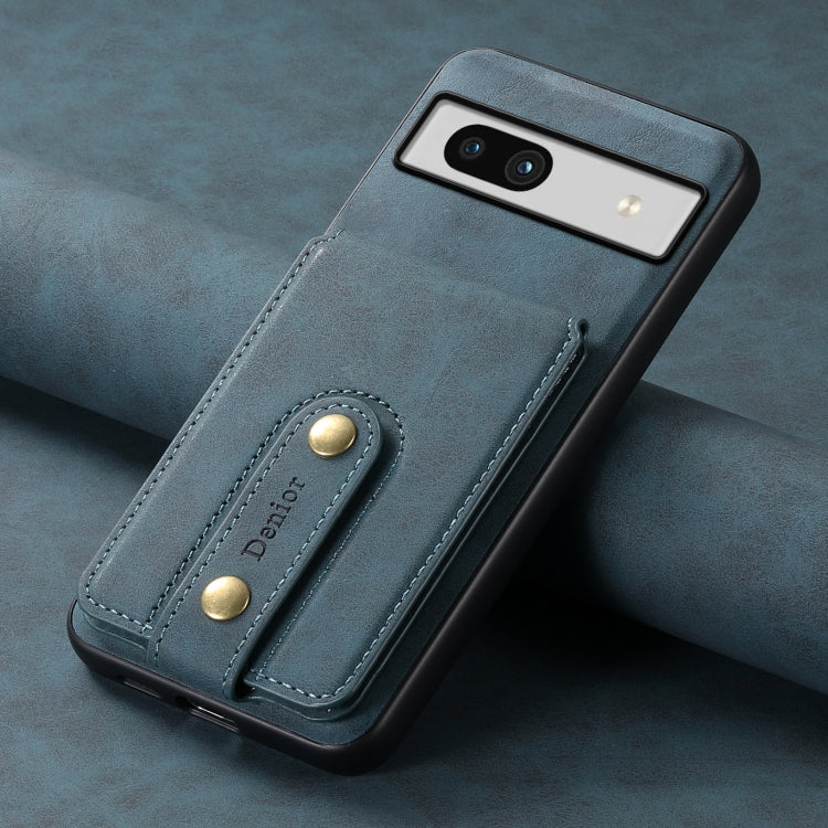 For Google Pixel 7a Denior D14 NK Retro Pattern MagSafe Magnetic Card Holder Leather Phone Case(Blue) - free shipping - PMC TechLife - Order now!