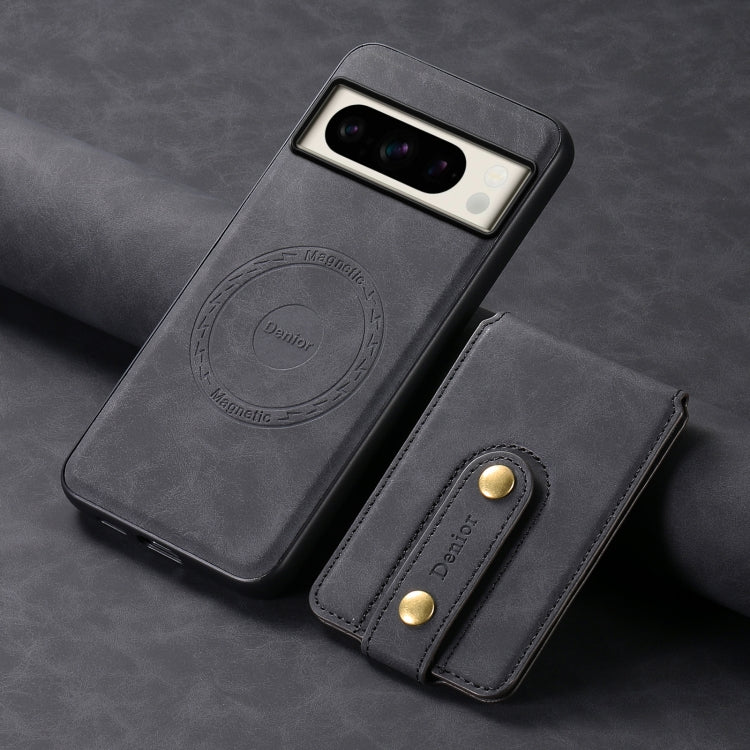 For Google Pixel 8 Pro Denior D14 NK Retro Pattern MagSafe Magnetic Card Holder Leather Phone Case(Black) - Google Cases by Denior | Online Shopping South Africa | PMC TechLife | Buy Now Pay Later Mobicred