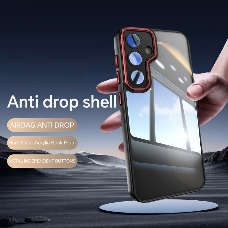 For Samsung Galaxy S25+ 5G Acrylic Hybrid TPU Armor Shockproof Phone Case(Black Red) - Galaxy S25+ 5G Cases by PMC Jewellery | Online Shopping South Africa | PMC Jewellery | Buy Now Pay Later Mobicred