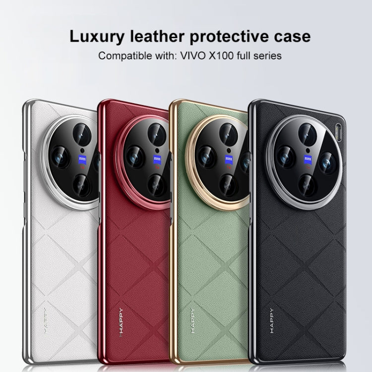 For vivo X100 Pro / X100s Pro Plain Leather PC Phone Case(Black) - vivo Cases by PMC Jewellery | Online Shopping South Africa | PMC Jewellery | Buy Now Pay Later Mobicred