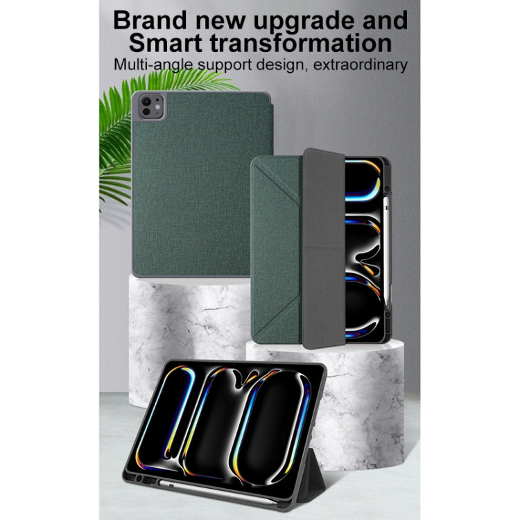 For iPad Pro 11 2024 Mutural Multi-fold Smart Leather Tablet Case(Green) - free shipping - PMC TechLife - Order now!
