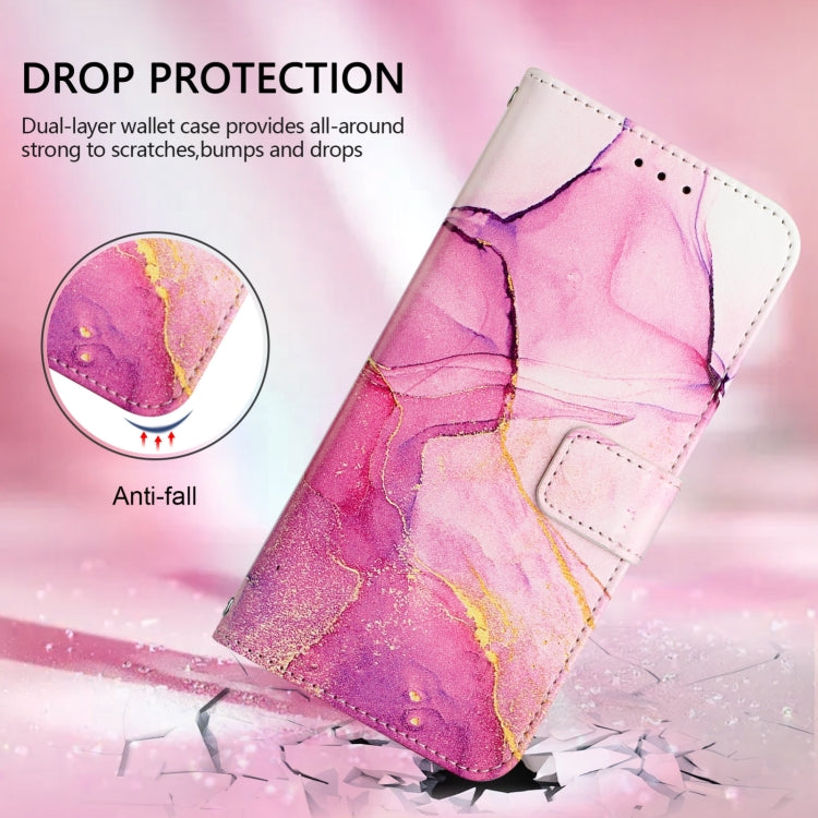 For Google Pixel 9 PT003 Marble Pattern Flip Leather Phone Case(Pink Purple Gold) - Google Cases by PMC TechLife | Online Shopping South Africa | PMC TechLife | Buy Now Pay Later Mobicred