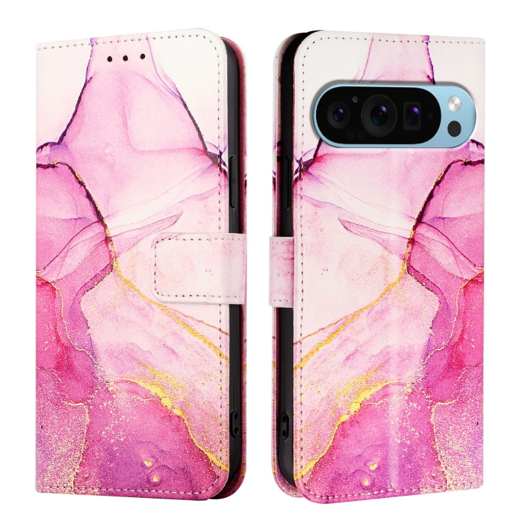 For Google Pixel 9 Pro XL PT003 Marble Pattern Flip Leather Phone Case(Pink Purple Gold) - Google Cases by PMC TechLife | Online Shopping South Africa | PMC TechLife | Buy Now Pay Later Mobicred