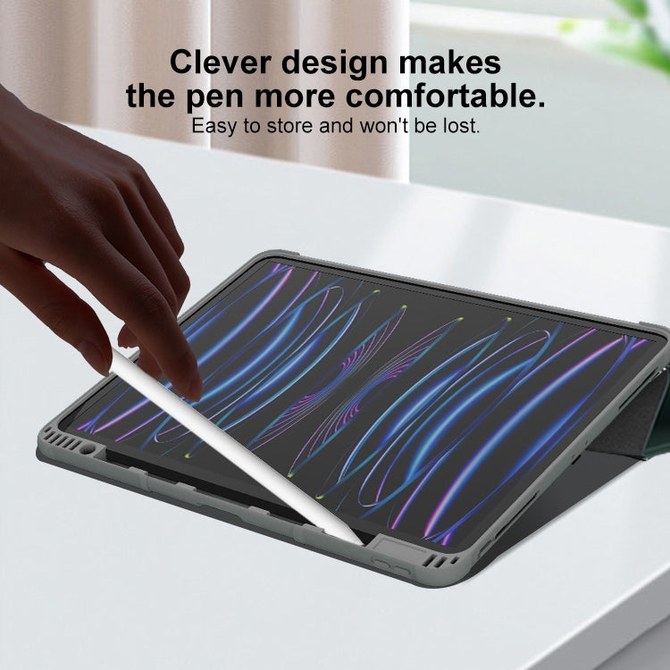 For iPad Pro 11 2024 Mutural PC Hybrid TPU Leather Smart Tablet Case(Dark Green) - iPad Pro 11 2024 Cases by Mutural | Online Shopping South Africa | PMC TechLife | Buy Now Pay Later Mobicred