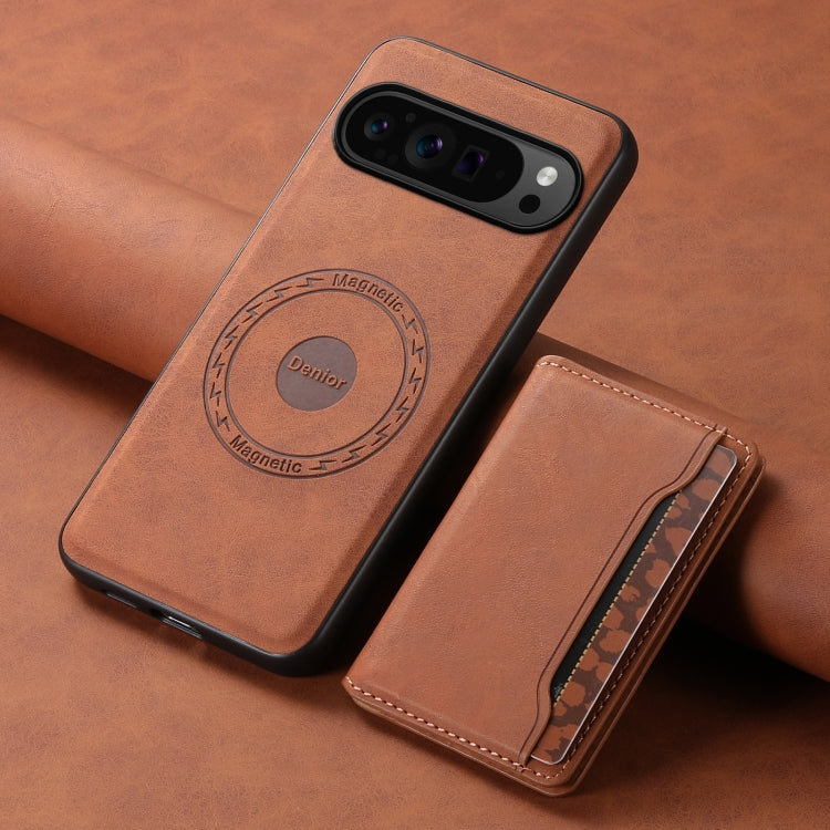For Google Pixel 9 Pro Denior D13 Retro Texture Leather MagSafe Card Bag Phone Case(Brown) - free shipping - PMC TechLife - Order now!