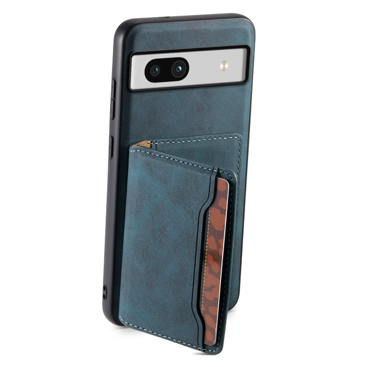 For Google Pixel 7a Denior D13 Retro Texture Leather MagSafe Card Bag Phone Case(Blue) - free shipping - PMC TechLife - Order now!