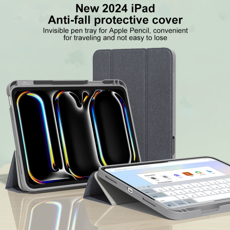 For iPad Air 13 2025 / 2024 Mutural YASHI Series Tablet Leather Smart Case(Grey) - iPad Air 13 2025 / 2024 Cases by Mutural | Online Shopping South Africa | PMC TechLife | Buy Now Pay Later Mobicred