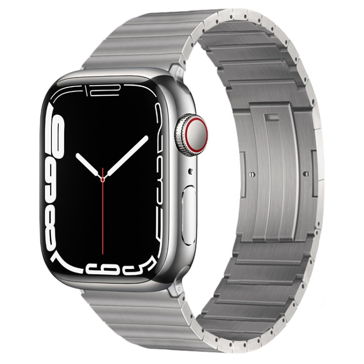 For Apple Watch Series 7 41mm PG60 Single Bead Bamboo Joint Titanium Metal Watch Band(Silver) - free shipping - PMC TechLife - Order now!