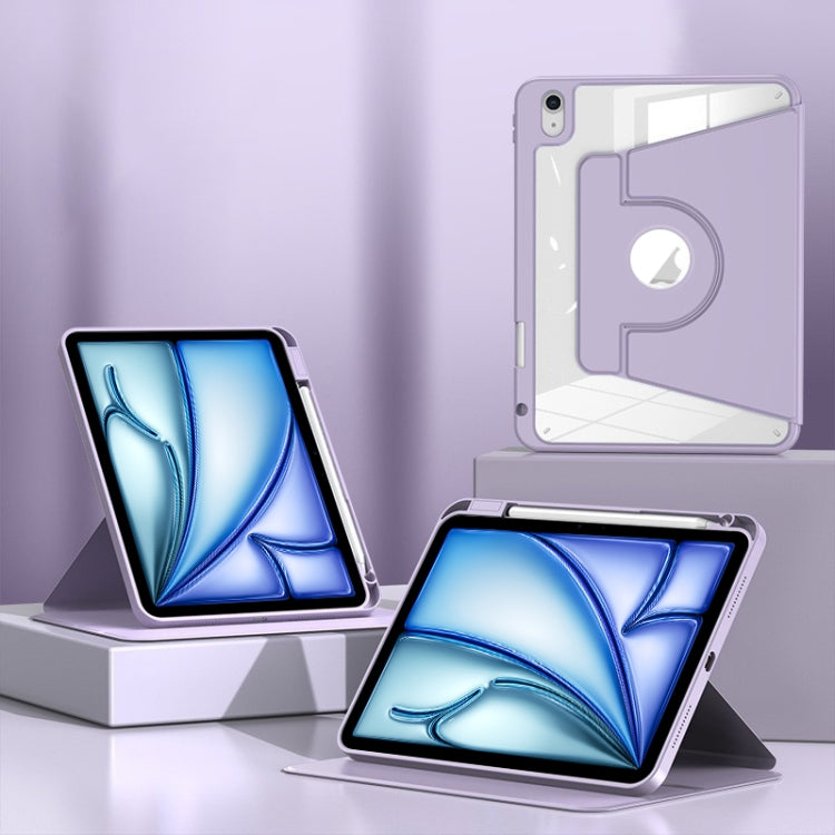 For iPad Air 11 2024 Magnetic Split Leather Smart Tablet Case with Pen Slot(Purple) - iPad Air 11 2024 Cases by PMC TechLife | Online Shopping South Africa | PMC TechLife | Buy Now Pay Later Mobicred