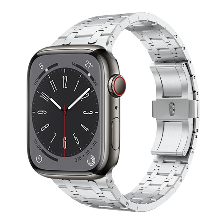For Apple Watch Series 7 41mm PG94 Dual-link Modified Stainless Steel Watch Band(Silver) - free shipping - PMC TechLife - Order now!