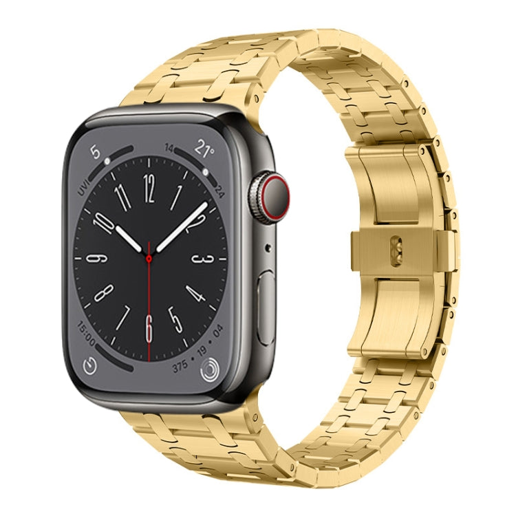 For Apple Watch SE 44mm PG94 Dual-link Modified Stainless Steel Watch Band(Gold) - free shipping - PMC TechLife - Order now!