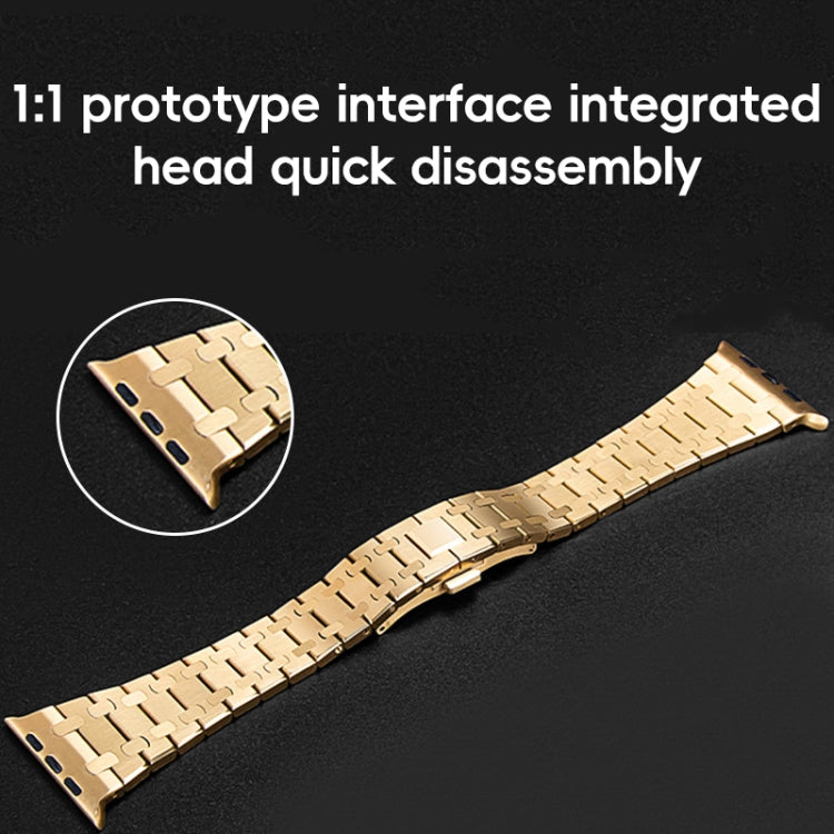 For Apple Watch 42mm PG94 Dual-link Modified Stainless Steel Watch Band(Gold) - free shipping - PMC TechLife - Order now!