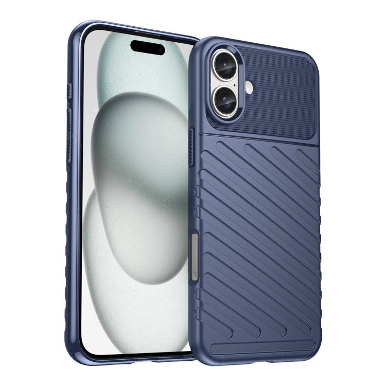 For iPhone 16 Plus Thunderbolt Shockproof Soft TPU Phone Case(Blue) - iPhone 16 Plus Cases by PMC TechLife | Online Shopping South Africa | PMC TechLife | Buy Now Pay Later Mobicred