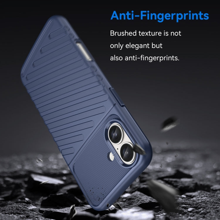 For iPhone 16 Plus Thunderbolt Shockproof Soft TPU Phone Case(Blue) - iPhone 16 Plus Cases by PMC TechLife | Online Shopping South Africa | PMC TechLife | Buy Now Pay Later Mobicred
