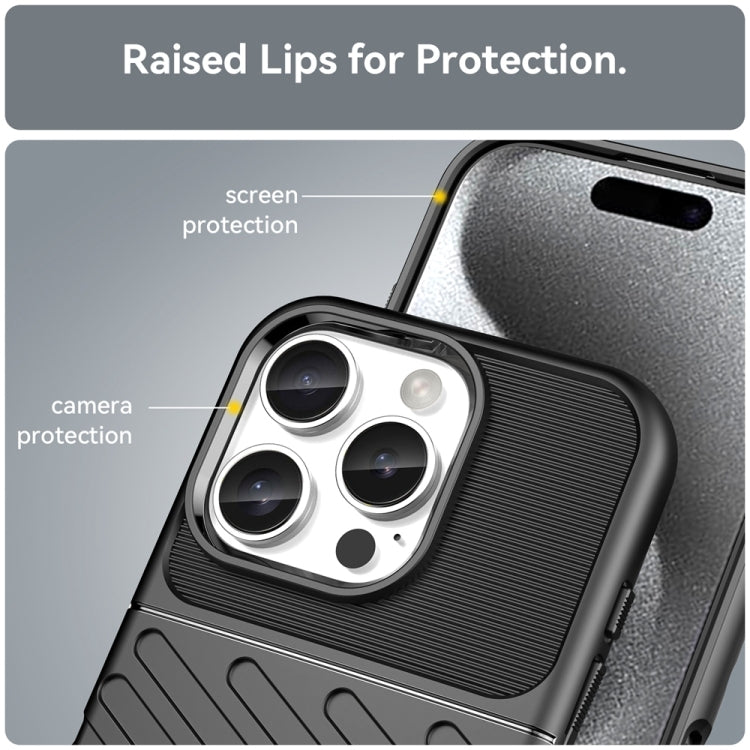 For iPhone 16 Pro Thunderbolt Shockproof Soft TPU Phone Case(Black) - iPhone 16 Pro Cases by PMC TechLife | Online Shopping South Africa | PMC TechLife | Buy Now Pay Later Mobicred