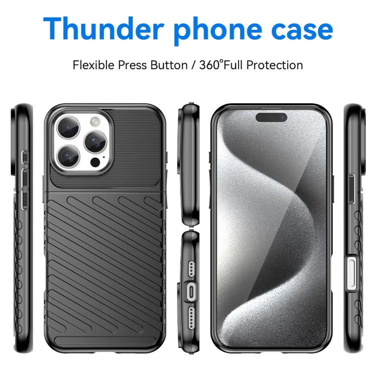 For iPhone 16 Pro Max Thunderbolt Shockproof Soft TPU Phone Case(Black) - iPhone 16 Pro Max Cases by PMC TechLife | Online Shopping South Africa | PMC TechLife | Buy Now Pay Later Mobicred