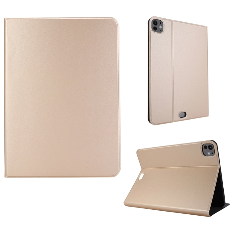 For iPad Pro 11 2024 Stretch Voltage Plain Leather Smart Tablet Case(Gold) - iPad Pro 11 2024 Cases by PMC TechLife | Online Shopping South Africa | PMC TechLife | Buy Now Pay Later Mobicred