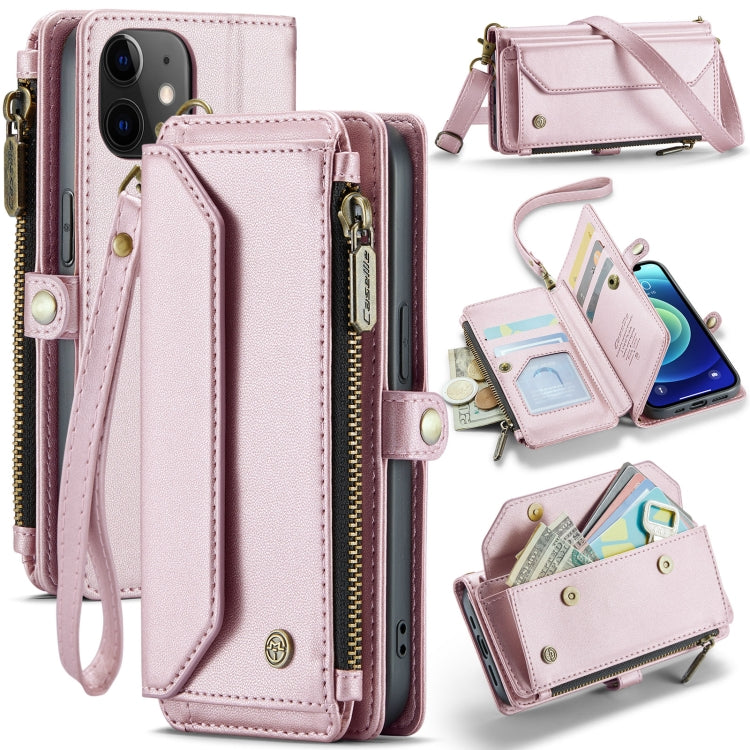 For iPhone 12 CaseMe C36 Card Slots Zipper Wallet RFID Anti-theft Leather Phone Case(Pink) - iPhone 12 / 12 Pro Cases by CaseMe | Online Shopping South Africa | PMC Jewellery | Buy Now Pay Later Mobicred