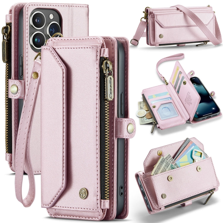 For iPhone 13 Pro Max CaseMe C36 Card Slots Zipper Wallet RFID Anti-theft Leather Phone Case(Pink) - iPhone 13 Pro Max Cases by CaseMe | Online Shopping South Africa | PMC Jewellery | Buy Now Pay Later Mobicred