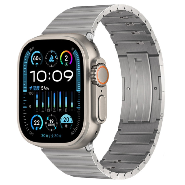 For Apple Watch Ultra 2 49mm PG65 Single Bead Bamboo Joint Spring Bars Titanium Metal Watch Band(Silver) - Watch Bands by PMC Jewellery | Online Shopping South Africa | PMC Jewellery | Buy Now Pay Later Mobicred