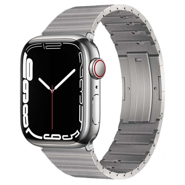 For Apple Watch Series 8 45mm PG65 Single Bead Bamboo Joint Spring Bars Titanium Metal Watch Band(Silver) - free shipping - PMc TechLife - Order now!