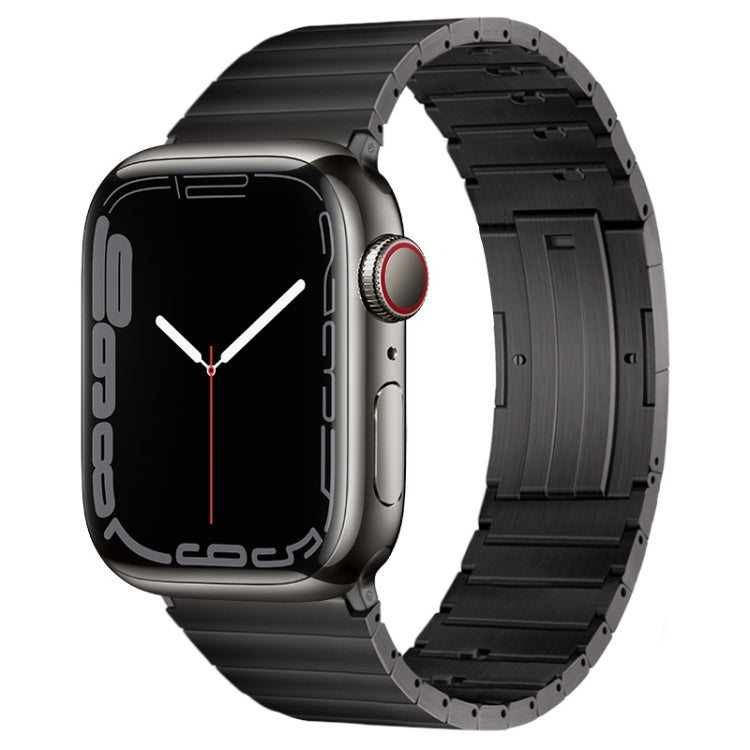 For Apple Watch SE 44mm PG65 Single Bead Bamboo Joint Spring Bars Titanium Metal Watch Band(Graphite Black) - free shipping - PMc TechLife - Order now!