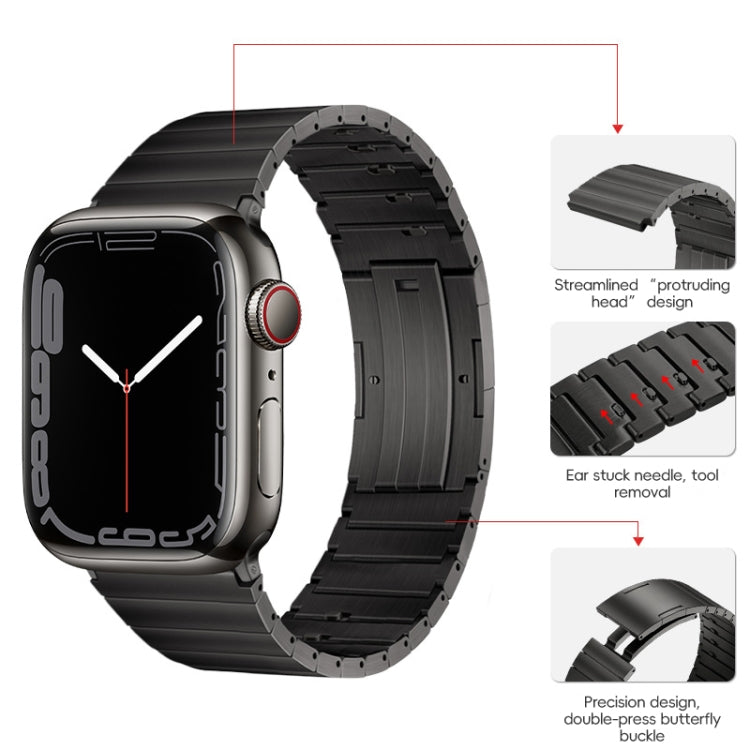 For Apple Watch SE 44mm PG65 Single Bead Bamboo Joint Spring Bars Titanium Metal Watch Band(Graphite Black) - free shipping - PMc TechLife - Order now!