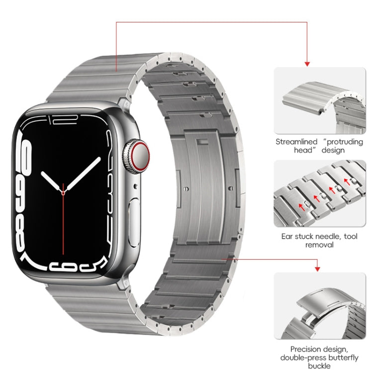 For Apple Watch Series 4 40mm PG65 Single Bead Bamboo Joint Spring Bars Titanium Metal Watch Band(Silver) - free shipping - PMc TechLife - Order now!