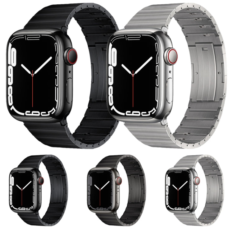 For Apple Watch 38mm PG65 Single Bead Bamboo Joint Spring Bars Titanium Metal Watch Band(Black) - free shipping - PMc TechLife - Order now!