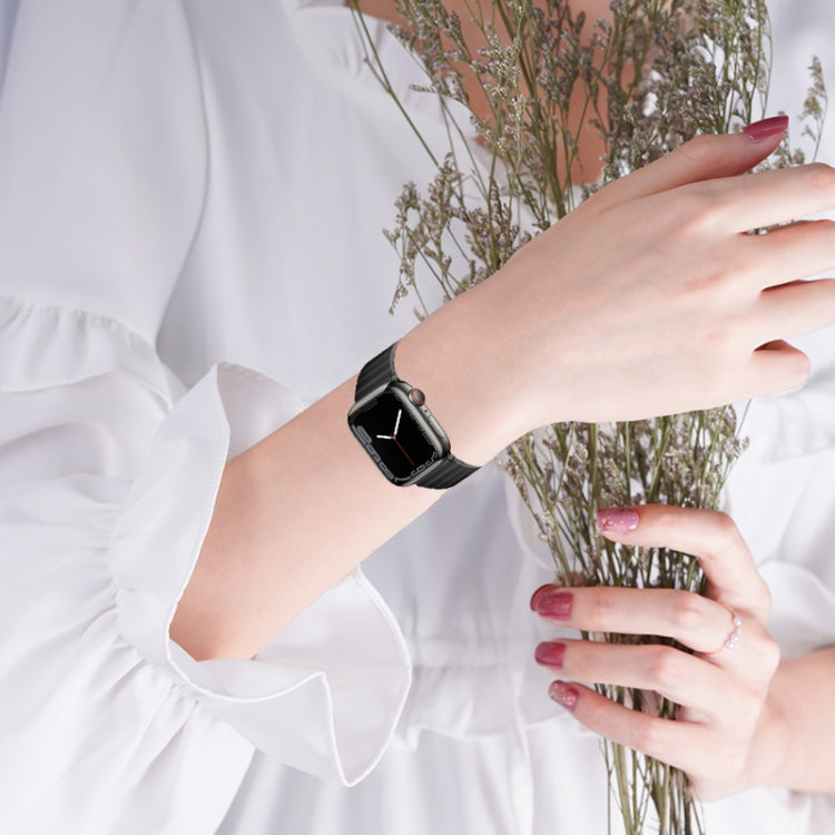 For Apple Watch SE 2022 44mm PG65 Single Bead Bamboo Joint Spring Bars Titanium Metal Watch Band(Graphite Black) - free shipping - PMc TechLife - Order now!