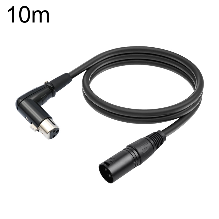 XK041L XLR 3pin Straight Male to Elbow Female Audio Cable, Length:10m(Black) - Microphone Audio Cable & Connector by PMC Jewellery | Online Shopping South Africa | PMC Jewellery | Buy Now Pay Later Mobicred