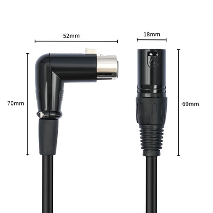 XK041L XLR 3pin Straight Male to Elbow Female Audio Cable, Length:10m(Black) - Microphone Audio Cable & Connector by PMC Jewellery | Online Shopping South Africa | PMC Jewellery | Buy Now Pay Later Mobicred