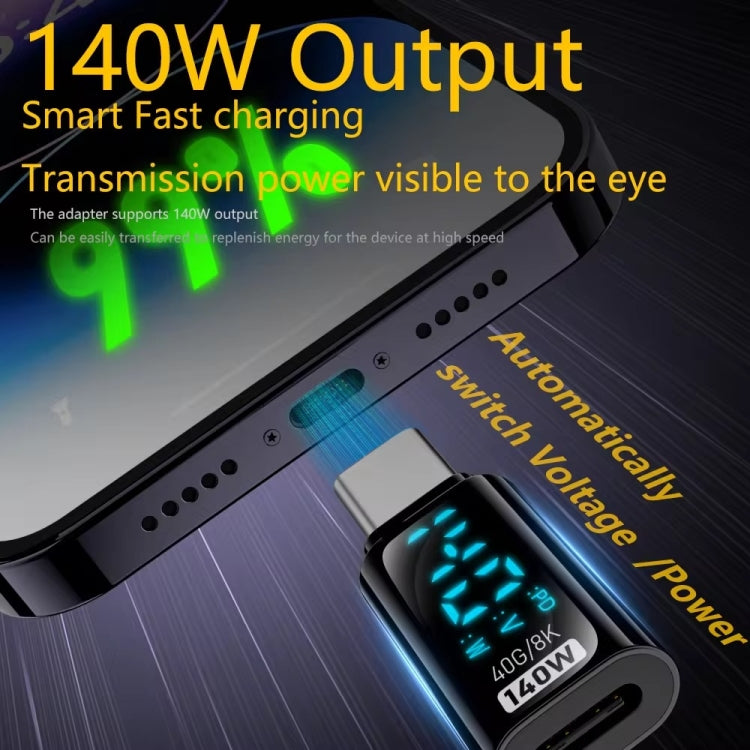 8 Pin Male to Type-C Female 35W Charging Adapter with Digital Display(Black) - Converter & Adapter by PMC Jewellery | Online Shopping South Africa | PMC Jewellery | Buy Now Pay Later Mobicred