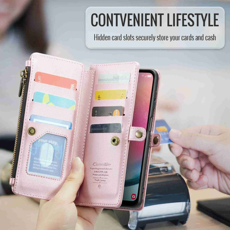 For Samsung Galaxy A24 CaseMe C36 Card Slots Zipper Wallet RFID Anti-theft Leather Phone Case(Pink) - Galaxy Phone Cases by CaseMe | Online Shopping South Africa | PMC Jewellery | Buy Now Pay Later Mobicred