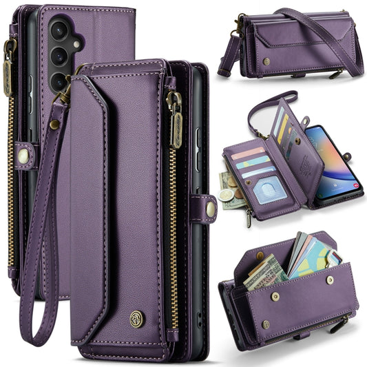 For Samsung Galaxy A34 5G CaseMe C36 Card Slots Zipper Wallet RFID Anti-theft Leather Phone Case(Purple) - Galaxy Phone Cases by CaseMe | Online Shopping South Africa | PMC Jewellery | Buy Now Pay Later Mobicred