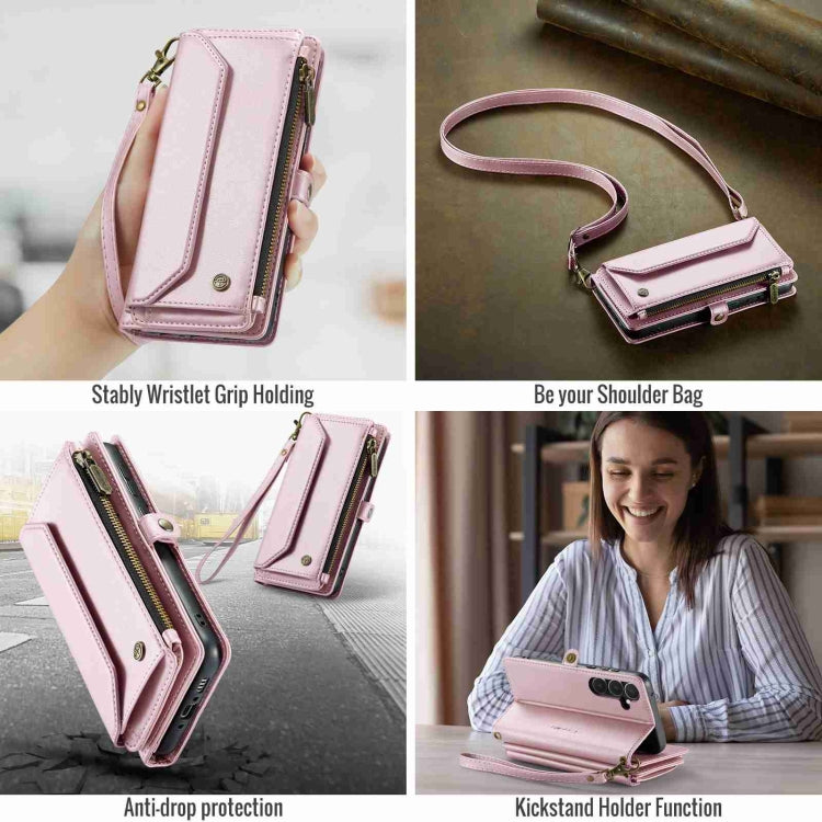 For Samsung Galaxy A35 5G CaseMe C36 Card Slots Zipper Wallet RFID Anti-theft Leather Phone Case(Pink) - Galaxy Phone Cases by CaseMe | Online Shopping South Africa | PMC Jewellery | Buy Now Pay Later Mobicred