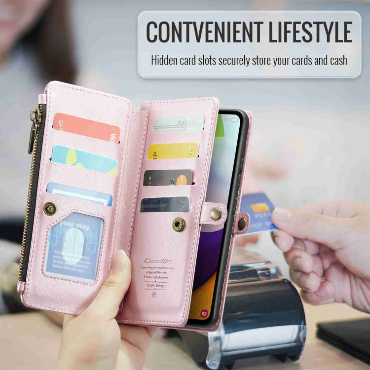 For Samsung Galaxy A52 / A52s 5G CaseMe C36 Card Slots Zipper Wallet RFID Anti-theft Leather Phone Case(Pink) - Galaxy Phone Cases by CaseMe | Online Shopping South Africa | PMC Jewellery | Buy Now Pay Later Mobicred