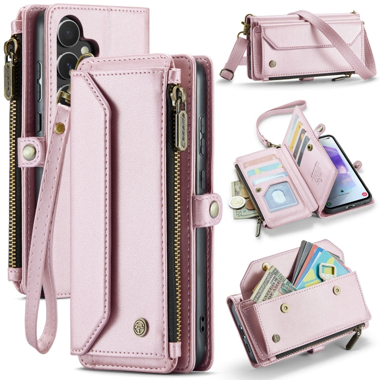 For Samsung Galaxy A55 5G CaseMe C36 Card Slots Zipper Wallet RFID Anti-theft Leather Phone Case(Pink) - Galaxy Phone Cases by CaseMe | Online Shopping South Africa | PMC Jewellery | Buy Now Pay Later Mobicred